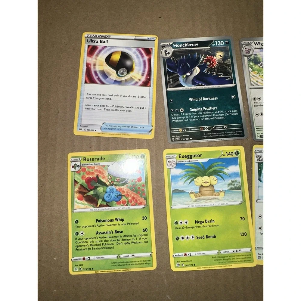 8 miscut / misprint‎ ERROR pokemon cards wigglytuff, roserade, ultra ball NM-dmg